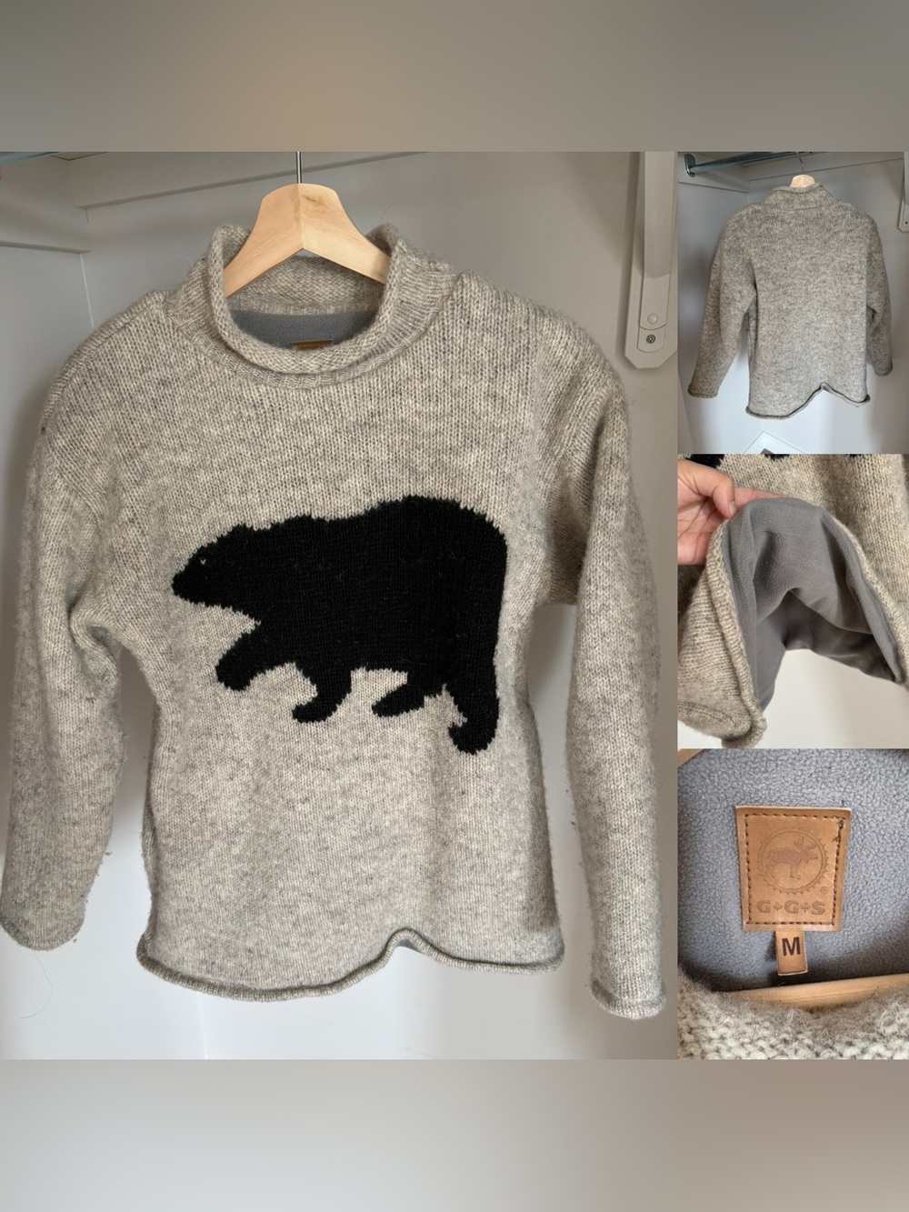 Women’s Gray Bear Crewneck Sweater